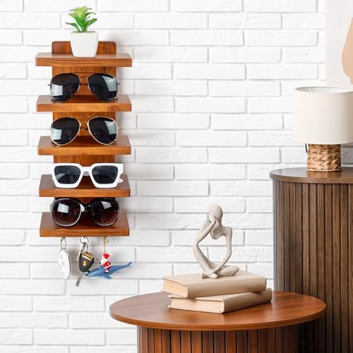 Sunglasses Organizer, Wall Mount Wood Sunglass Holder Rack - Image 5