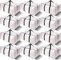 VELVETSURE 12 Pack Heavy Duty Large Moving Bags W/Backpack Straps - Strong Handles & Zippers, Storage Totes For Space Saving, Fold Flat, Alternative to Moving Box and Storage Bin, Semi-Transparent by VELVETSURE