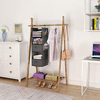 MAX Houser 5 Tier Shelf Hanging Closet Organizer, Cloth Hanging Shelf with 2 Sturdy Hooks for Storage, Foldable (Grey-D2) - Image 2
