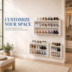 2 Pack 3 Tier Wall Mounted Shoe Rack, 17"-30"Adjustable Hanging Shoe Rack - Image 3