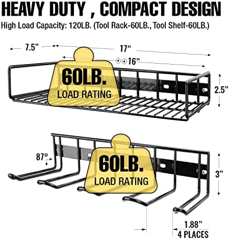 UNITEDPOWER Wall Mounted Power Tool Organizer Holder, Heavy Duty Utility Storage Rack for Battery Powered Hand Tools, Cordless Drill Rack, Workshop, Shed, Garage, Home - Image 3