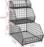 3-Tier Fruit Basket for Kitchen Counter, Stackable Wire Baskets Wall, Potato and Onion Storage Bins, Pantry Organizers, Pantry Storge and Storage for Potato, Onion, Produce, Fruit, Vegetable, Snack - Image 7