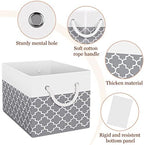 Fab totes Storage Bins Foldable Storage Baskets with Rope Handles - Image 3
