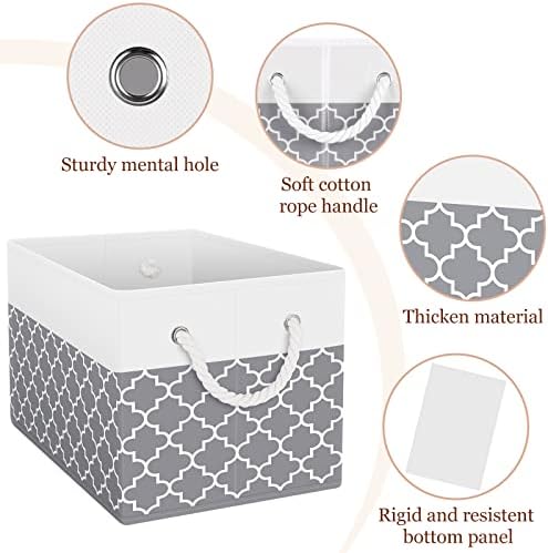 Fab totes Storage Bins Foldable Storage Baskets with Rope Handles - Image 3