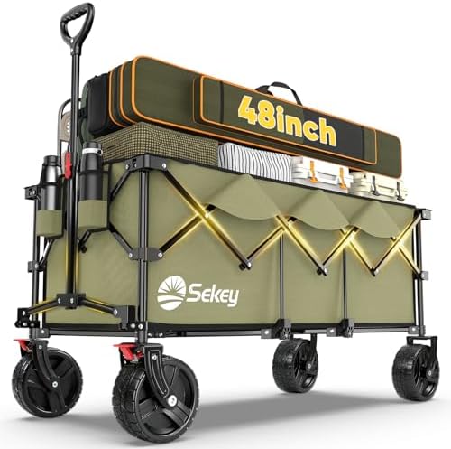 Sekey 300L Extended Collapsible Wagon, 660 lb Capacity, 48 in Long by Sekey