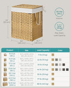 SONGMICS Laundry Hamper with Lid, 29 Gal (110 L) Synthetic Rattan,Foldable - Image 6
