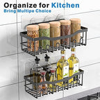 Shower Caddy 2 Pack,Adhesive Shower Organizer for Bathroom Storage&Home Decor&Kitchen organizers and storage,No Drilling,Large Capacity,Rustproof Stainless Steel Bathroom Organizer,Bathroom Decor Sets - Image 6