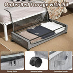 FOUCSSOMEI UnderBed Storage Containers, UnderBed Shoe Storage with Wheels, Under Bed Drawers for Clothes Book Blankets, Dorm Bedroom Organizer - Image 3