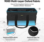 BALEINE Extra Large Utility Tote Bag with Reinforced Wire Frame, Reusable Grocery Bag for Shopping, Picnic (Black, 22''x12''x10'') - Image 3