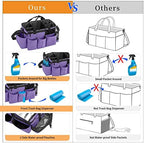 LoDrid Wearable Cleaning Caddy Bag with 4 Foldable Dividers, Purple - Image 3