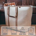 CleverMade Collapsible Fabric Laundry Hamper Premium, Mocha, 2 Pack - Image 4
