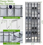 Over the Door Shoe Organizer with 40 Large Breathable Mesh Pockets, Space Saving Shoe Holder, Hanging Shoe Rack for Entryway Bedroom Closet Storage (Grey, 80 Pockets) - Image 2
