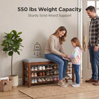 Solid Wood Shoe Rack for Entryway Bench, Flip-Top Soft-Close Lid, 47.2'' - Image 3