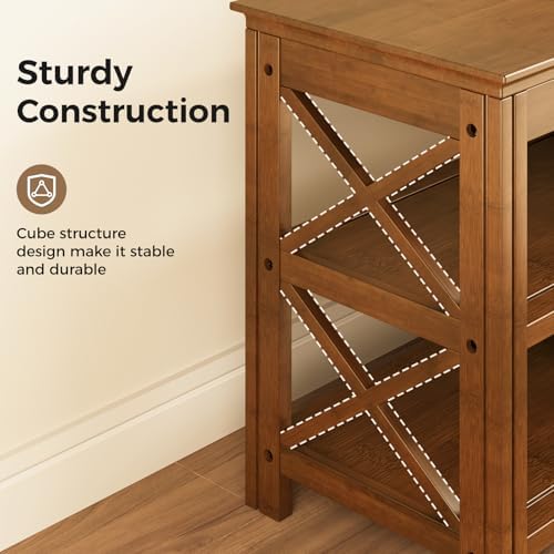 Bamworld Shoe Rack Bench with Storage 3 Tier Bamboo Shoe Bench Entryway Rustic Entryway Bench (X-Brown, 23.6 Inch - Image 5