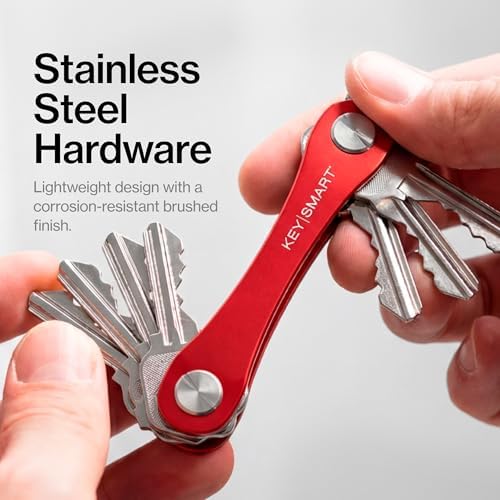 KeySmart Original Key Holder - Compact Key Organizer for Key Chain, Minimalist Clutter-Free EDC Keychains Key Ring, Red, 14 Keys - Image 6