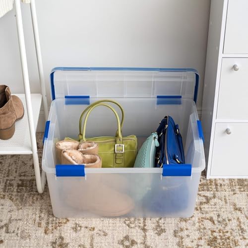 IRIS USA 3-Pack 60 Qt Storage Bins with Gasket Lids, Clear/Blue - Image 6