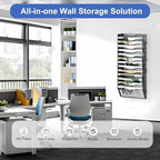 EasyPAG Wall File Organizer for Office 14 Pocket Mesh Wall Mounted Paper Organizer Hanging Folder Holder with Nametag Label for Home School, Black - Image 5