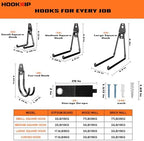 13 Pack Heavy Duty Garage Hooks, Wall Mounted Tool Hangers - Image 2