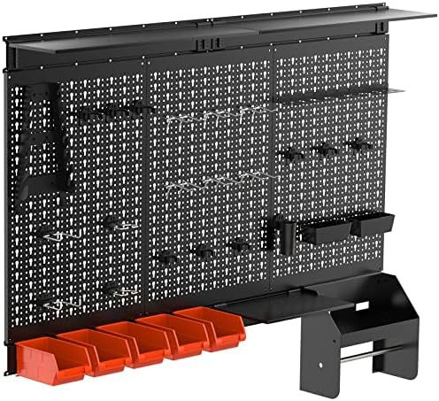TORACK Metal Pegboard Wall Organizer 24x48 in, Tool Storage Pegboard, Black by TORACK