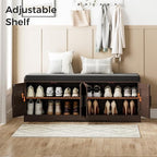 Homleke Shoe Storage Bench, 4 Doors & Thickened Padded Seat Cushion - Image 6