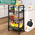 Vivihomety 4-Tier Laundry Utility Rolling Cart with Wheels, Metal - Image 7