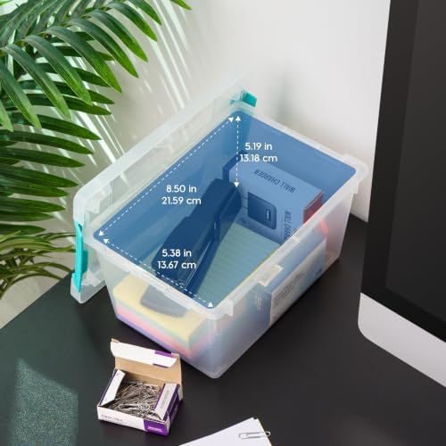 IRIS USA Storage Bins with Lids |Made in USA| 4 Qt - (6-Pack) - Clear - Image 3