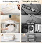 DIMJ Comforter Storage Bag - Large Capacity Ultra Space Saving Self Compression Organize for Duvet, Pillow, Bedding, Blanket Storage Organizer Nylon Compression Bags - Image 5