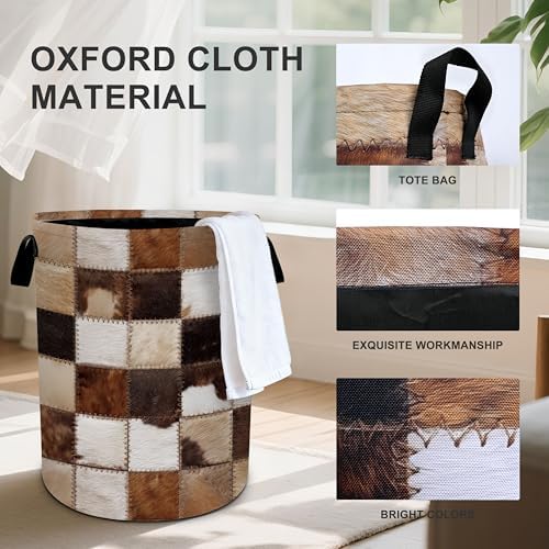 Cow Laundry Basket Storage Bin Foldable Laundry Hamper Clothes Storage Bucket Organizer 19.6x15.7 Inch For Laundry Room/Bedroom/Bathroom - Image 3