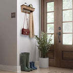 Emfogo Coat Hooks Mounted, Rustic Wood Coat Rack Mount Shelf with Hooks, Farmhouse Coat Rack with Shelf & Coat Hook for Entryway, Mudroom, Bedroom, Kitchen, Bathroom (Brown) - Image 3
