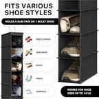 Simple Houseware 10 Shelves Closet Hanging Shoe Organizer, Black | Dual Metal Hooks, Holds Up to 20 lbs, for Narrow Space - Image 3