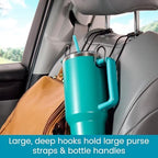 Metal Car Hooks for Purses and Bags - Large Hooks Won't Slip Off or Rattle - Image 3