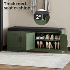 Homleke Shoe Storage Bench, 4 Doors & Thickened Padded Seat Cushion - Image 5