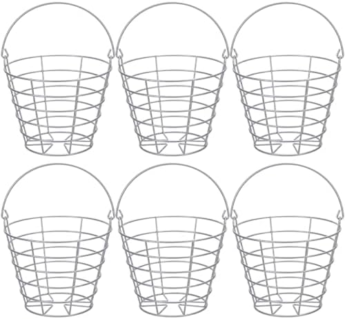 Wettarn Bulk Metal Wire Golf Ball Basket with Handle Stainless Steel Golf Basket Ball Holder Container for Summer Storage Practice Accessories by Wettarn