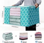 Storage Bags 100L 3Pack Clothes Organization and Storage Containers | Large Blanketfor Bedding, Comforters, Foldable Organizer with Reinforced Handle, Clear Window, Sturdy Zippers, Green - Image 4