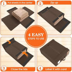 WOWBOX Sheet Organizers and Storage,Closet Bed Sheet Organizer Under Bed Storage and Organization with Label Cards & Clear Window for Bedding Sheets,Duvet Covers,Blankets (8 Pack，Brown) - Image 4