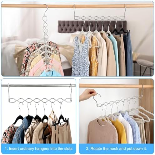 Space Saving Hangers 10Pcs 360 Rotating 8-Hole Diamond Rack - Image 3