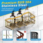 Shower Caddy 5 Pack,Adhesive Shower Organizer for Bathroom Storage&Home Decor&Kitchen,No Drilling,Large Capacity,Rustproof Stainless Steel Bathroom Organizer,Shower Shelves for Inside Shower-Larger - Image 5