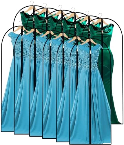 Garment Bags for Hanging Clothes 24'' x 60'' (Set of 12) Coat Covers for Closet Foldable Washable Dress Bags for Hanging Clothes for Long Dress Dance Costumes Suits Gowns Coats by UOUEHRA