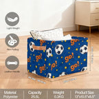 Soccer Storage Basket Toy Storage Bins Collapsible Cube Organizer - Image 2
