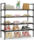 Kitsure Shoe Rack for Closet, Shoe Organizer, 27.6" Wide - 4 Tier, Black | Shoe Storage for Closet, Entryway, Easy- Assembly& Space-Saving Shoe Shelf with Side Handle, Closet Organizer by Kitsure