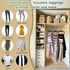 Closet Organizers and Storage, 3 Pack Velvet Pants-Hangers-Space-Saving | Non Silp 5 Tier Scarf Jeans Closet Organizer, Dorm Room Essentials for College Students Girls Boys Guys, Home Storage - Image 5