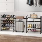 Simple Trending 5-Tier Stackable Shoe Rack, Expandable Shoe Shelf Black - Image 6