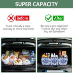 Trunk Organizer Collapsible Car Organizer with Handle Car Storage Box Bin for Groceries SUV Utility Tote Bag Portable Vehicle Container Blue and White Flowers Tile - Image 4