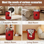 Red Spider Web Laundry Baskets,Laundry Hamper,Storage Basket with Handles for Bathroom Bedroom College Dormitory Living Room Nursery Organizer 16"x20.8" - Image 7