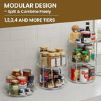 2 Tier Non-Skid Acrylic Lazy Susan Turntable Organizer - Rotating Spice Rack - Spinning Organization Tray for Kitchen, Pantry, Countertop, Closet, Bathroom, Vanity, Medicine Cabinet Organizing, 9.25'' - Image 3