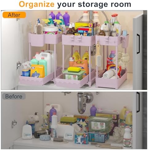 Sevenblue 3-Pack 2-Tier Under Sink Organizers with Sliding Drawers - Image 3