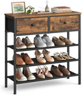 VASAGLE 4-Tier Shoe Rack, 2 Fabric Drawers, Steel Frame by VASAGLEbySONGMICSHOME