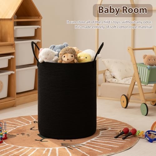 OIAHOMY 80L Nursery Hamper Laundry Basket Laundry Hamper Black - Image 3
