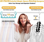 24-Pack-Closet-Organizers-and-Storage,Closet-Organizer-Hangers 5 Holes Hangers-Space-Saving for Heavy Clothes Wardrobe Closets,Dorm-Room-Essentials - Image 5