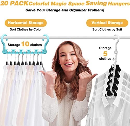 24-Pack-Closet-Organizers-and-Storage,Closet-Organizer-Hangers 5 Holes Hangers-Space-Saving for Heavy Clothes Wardrobe Closets,Dorm-Room-Essentials - Image 5